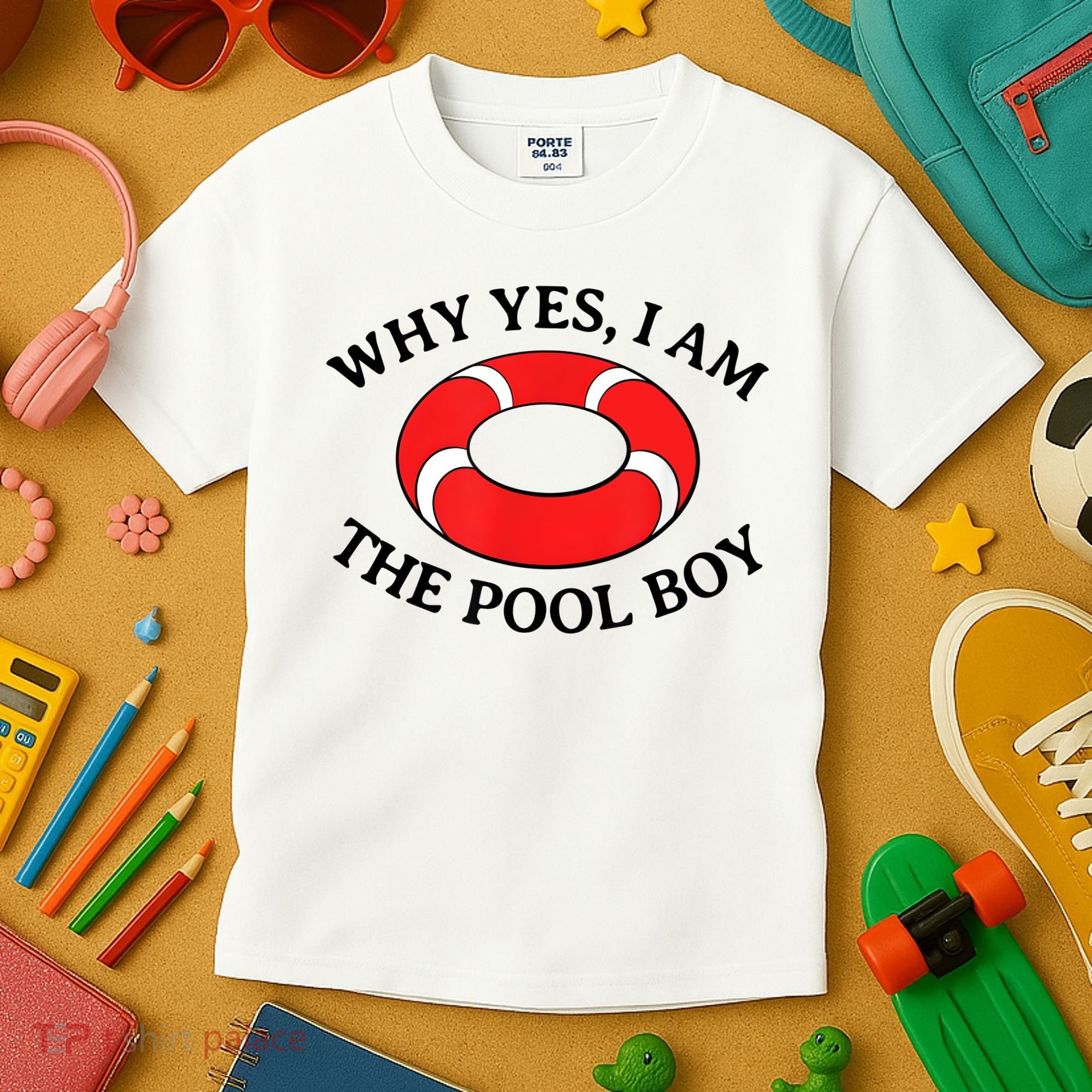 Why Yes I Am The Pool Boy Funny Swimming Accessories Gift Kids T-Shirt