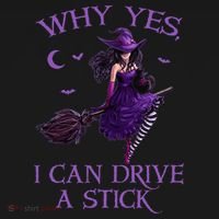 Why Yes I Can Drive A Stick Funny Halloween Witch Women Girl Backpack thumb 2