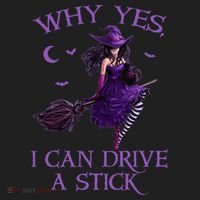 Why Yes I Can Drive A Stick Funny Halloween Witch Women Girl Tumbler thumb 3