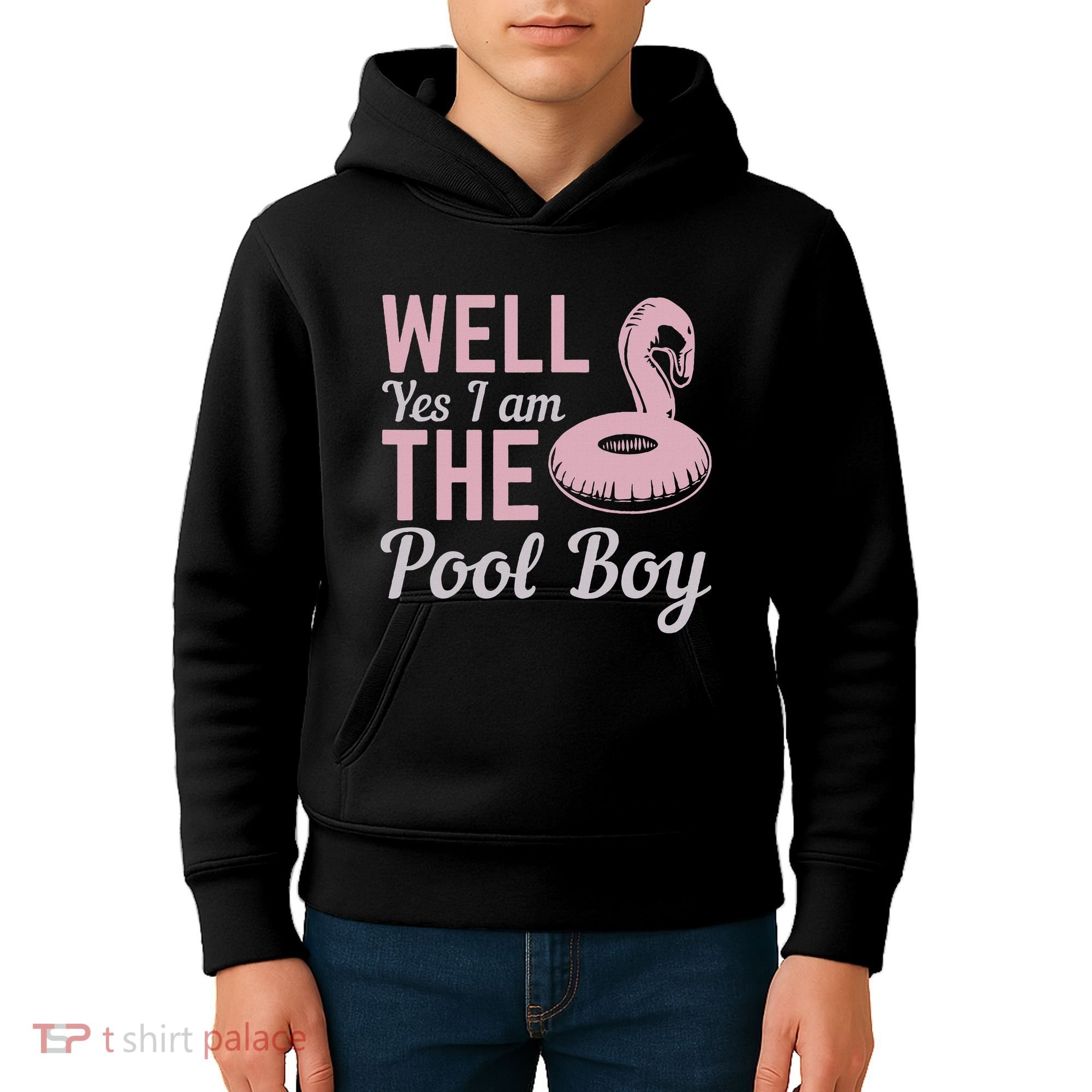 Well Yes I Am The Pool Boy Kids Hoodie