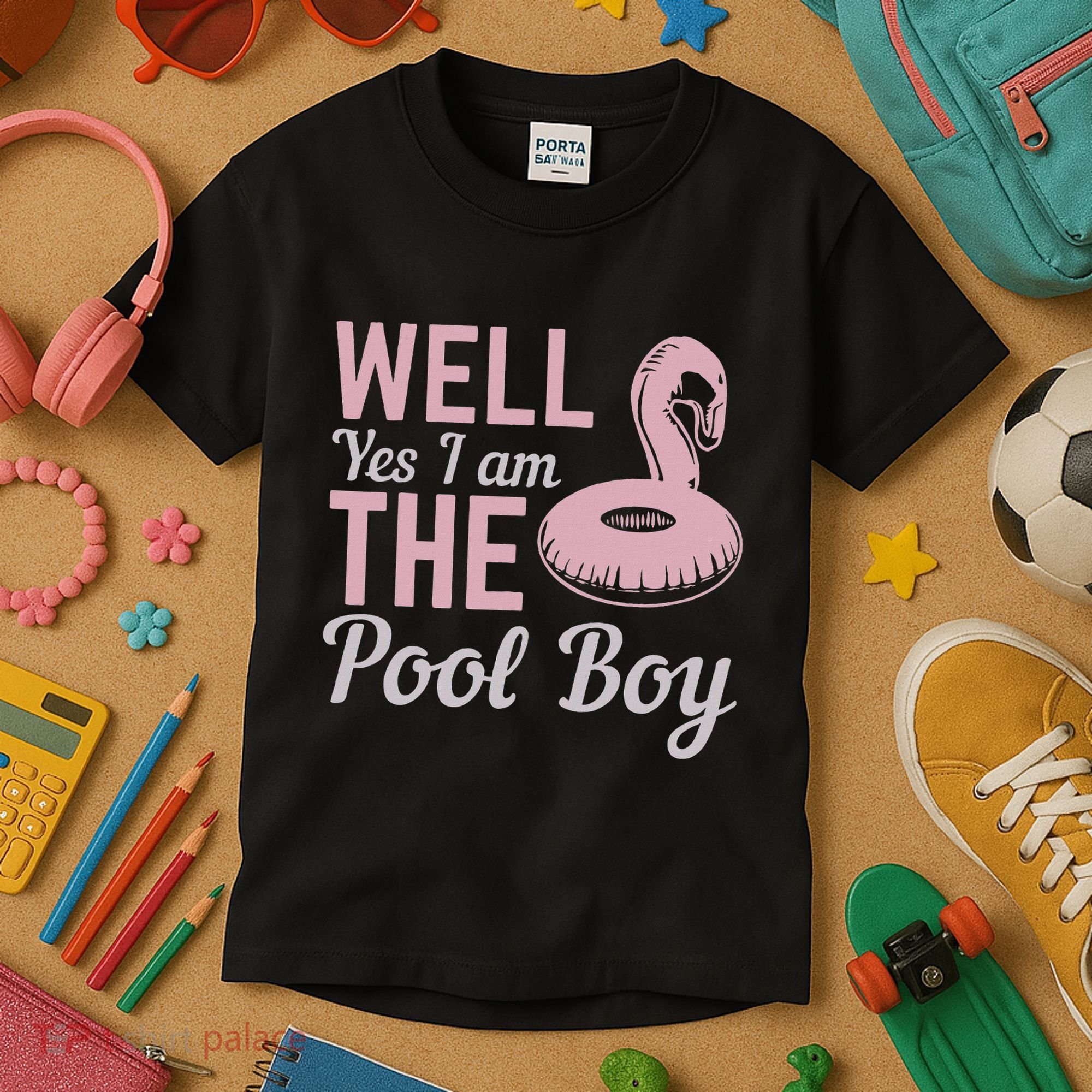 Well Yes I Am The Pool Boy Kids T-Shirt