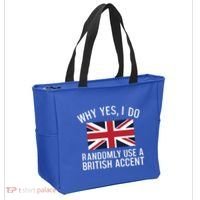 Why Yes I Do Randomly Use A British Accent Funny Graphic Gift Tote Bag thumb 2