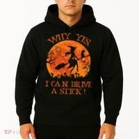 Why Yes I Drive A Stick Halloween Witch Hoodie thumb 2