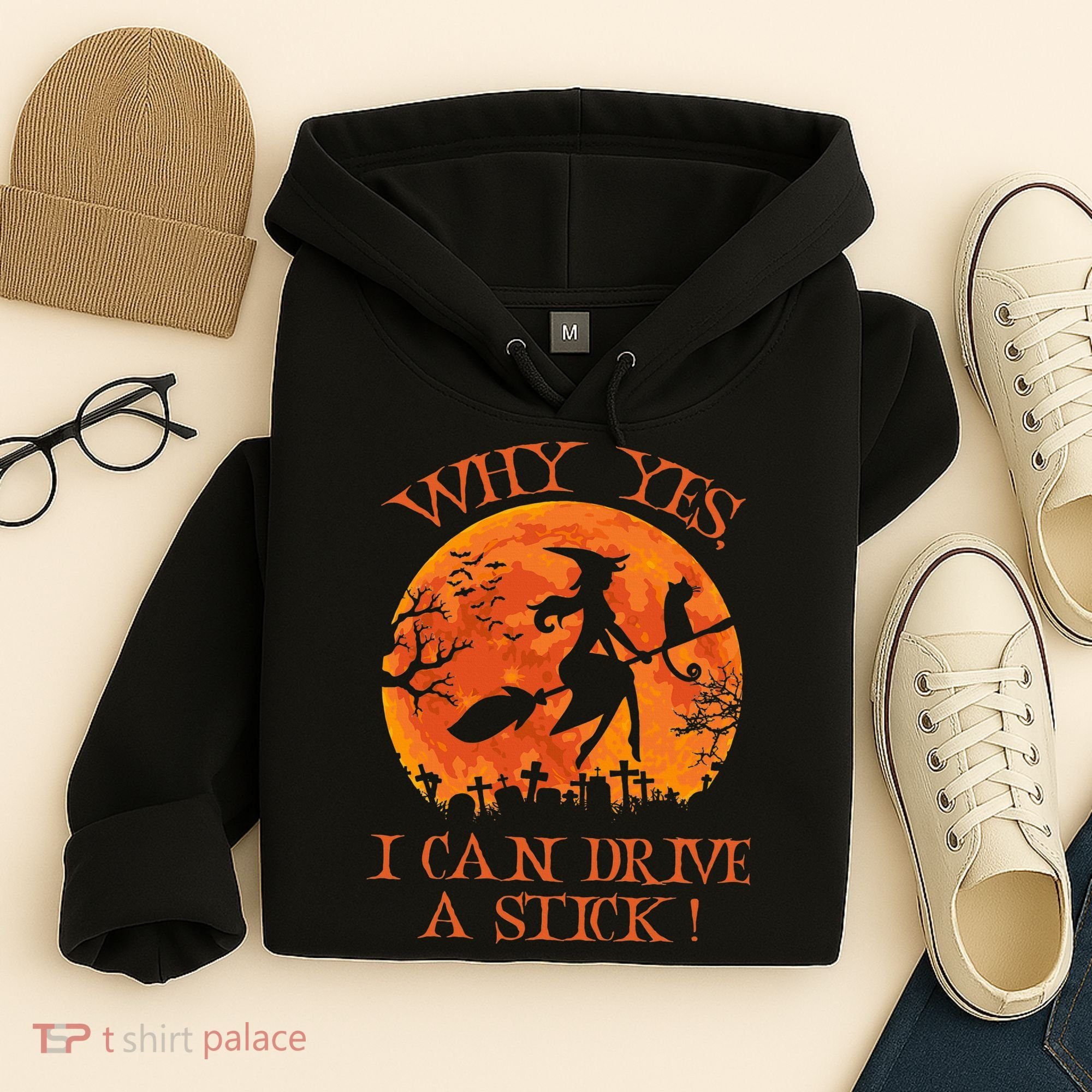 Why Yes I Drive A Stick Halloween Witch Hoodie