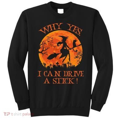Why Yes I Drive A Stick Halloween Witch Sweatshirt