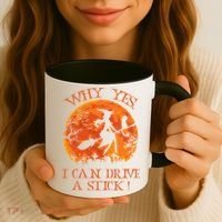 Why Yes I Drive A Stick Halloween Witch Coffee Mug thumb 3