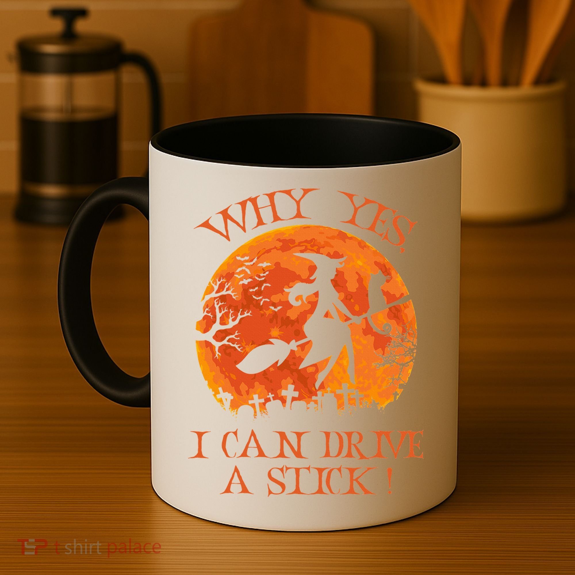 Why Yes I Drive A Stick Halloween Witch Coffee Mug