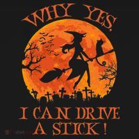 Why Yes I Drive A Stick Halloween Witch Coaster thumb 2