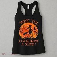 Why Yes I Drive A Stick Halloween Witch Women's Tank Top thumb 3