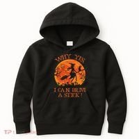 Why Yes I Drive A Stick Halloween Witch Kids Hoodie thumb 0