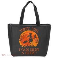 Why Yes I Drive A Stick Halloween Witch Tote Bag thumb 0