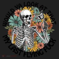 Would Ya Look At That My Last Flying Fuck Skeleton Halloween Gift Women's Sweatshirt thumb 2
