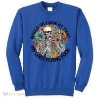 Would Ya Look At That My Last Flying Fuck Skeleton Halloween Gift Sweatshirt thumb 0