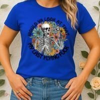 Would Ya Look At That My Last Flying Fuck Skeleton Halloween Gift Women's T-Shirt thumb 2