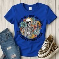 Would Ya Look At That My Last Flying Fuck Skeleton Halloween Gift Women's T-Shirt thumb 3