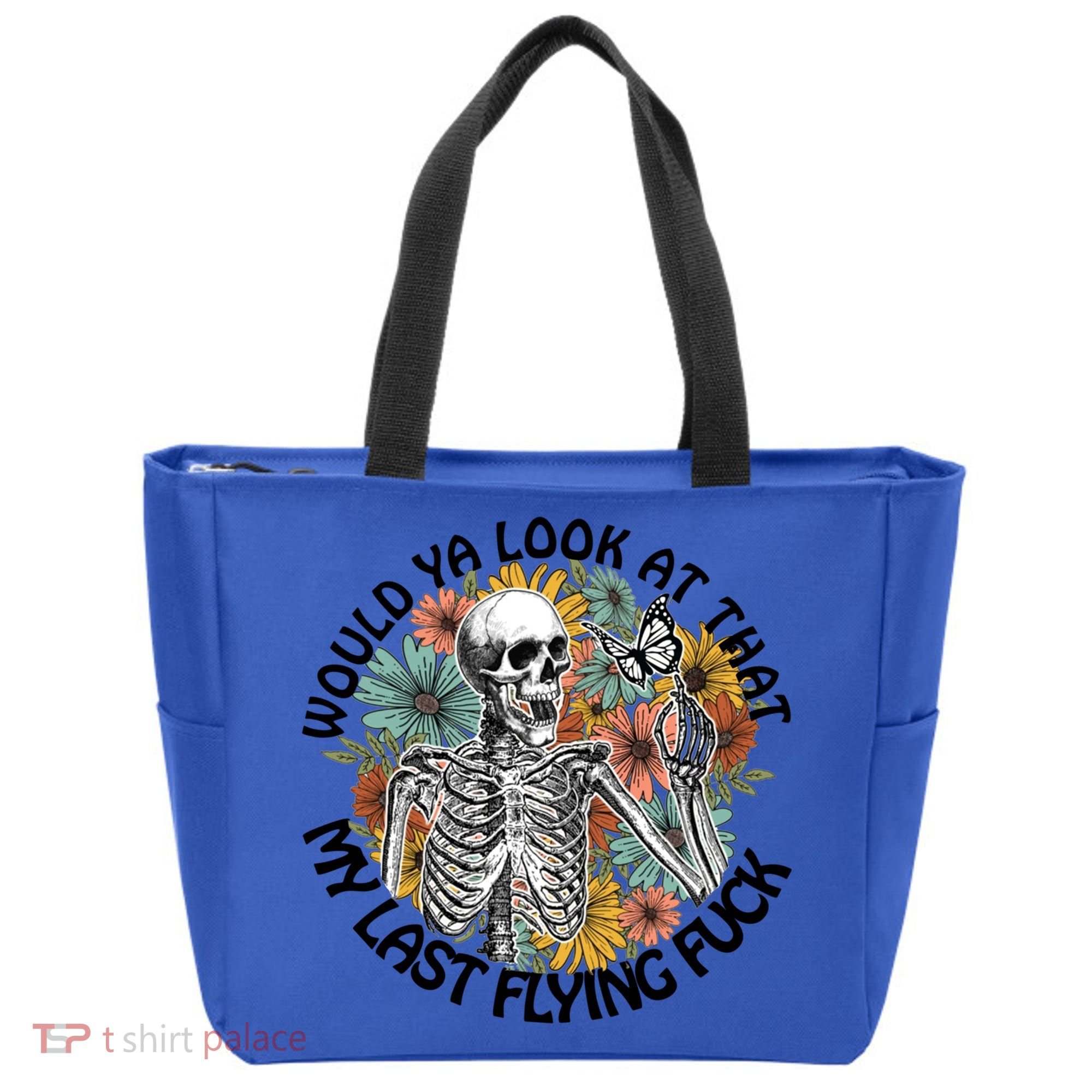 Would Ya Look At That My Last Flying Fuck Skeleton Halloween Gift Tote Bag