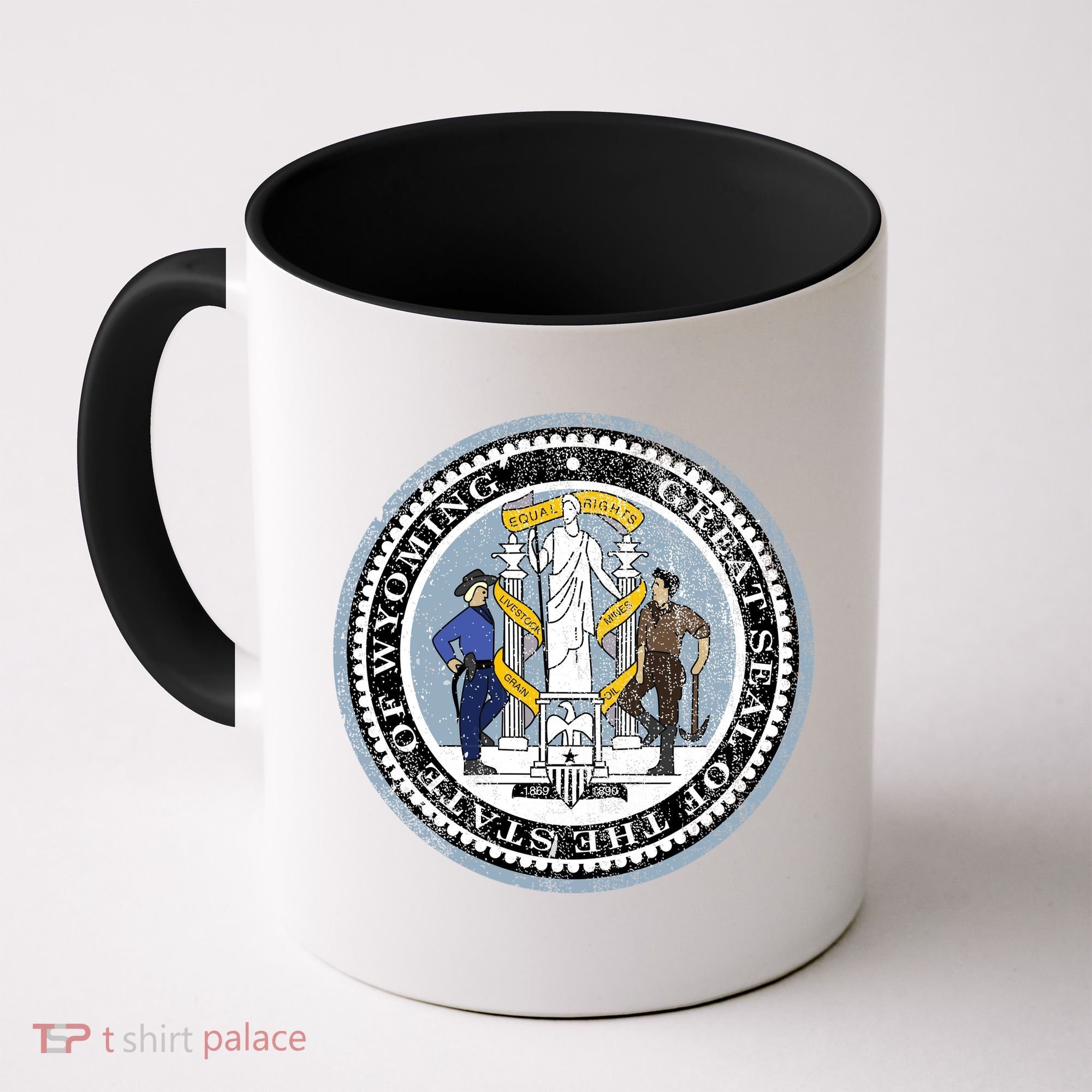 Wyoming Distressed State Seal Coffee Mug