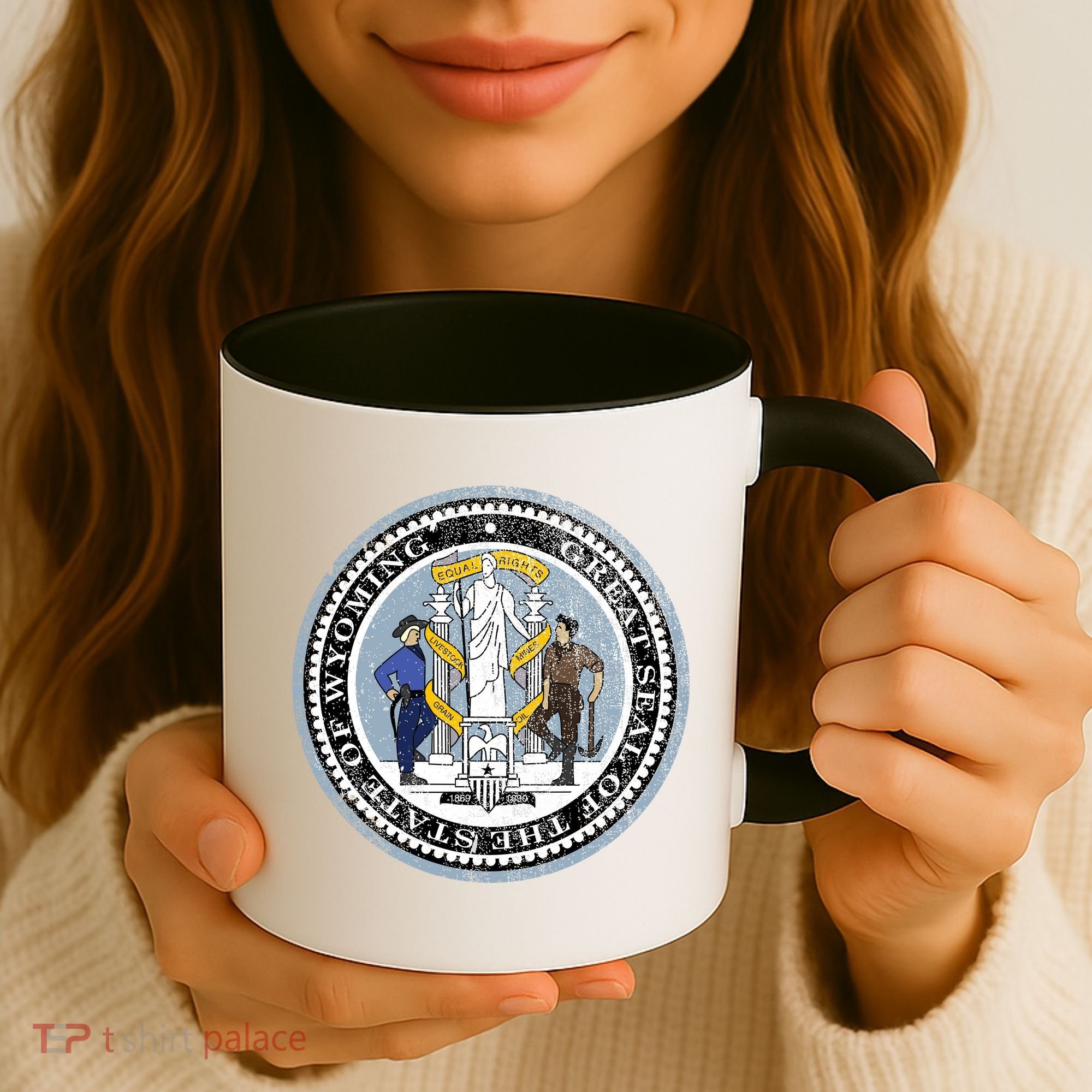 Wyoming Distressed State Seal Coffee Mug