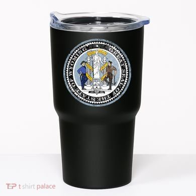 Wyoming Distressed State Seal Tumbler