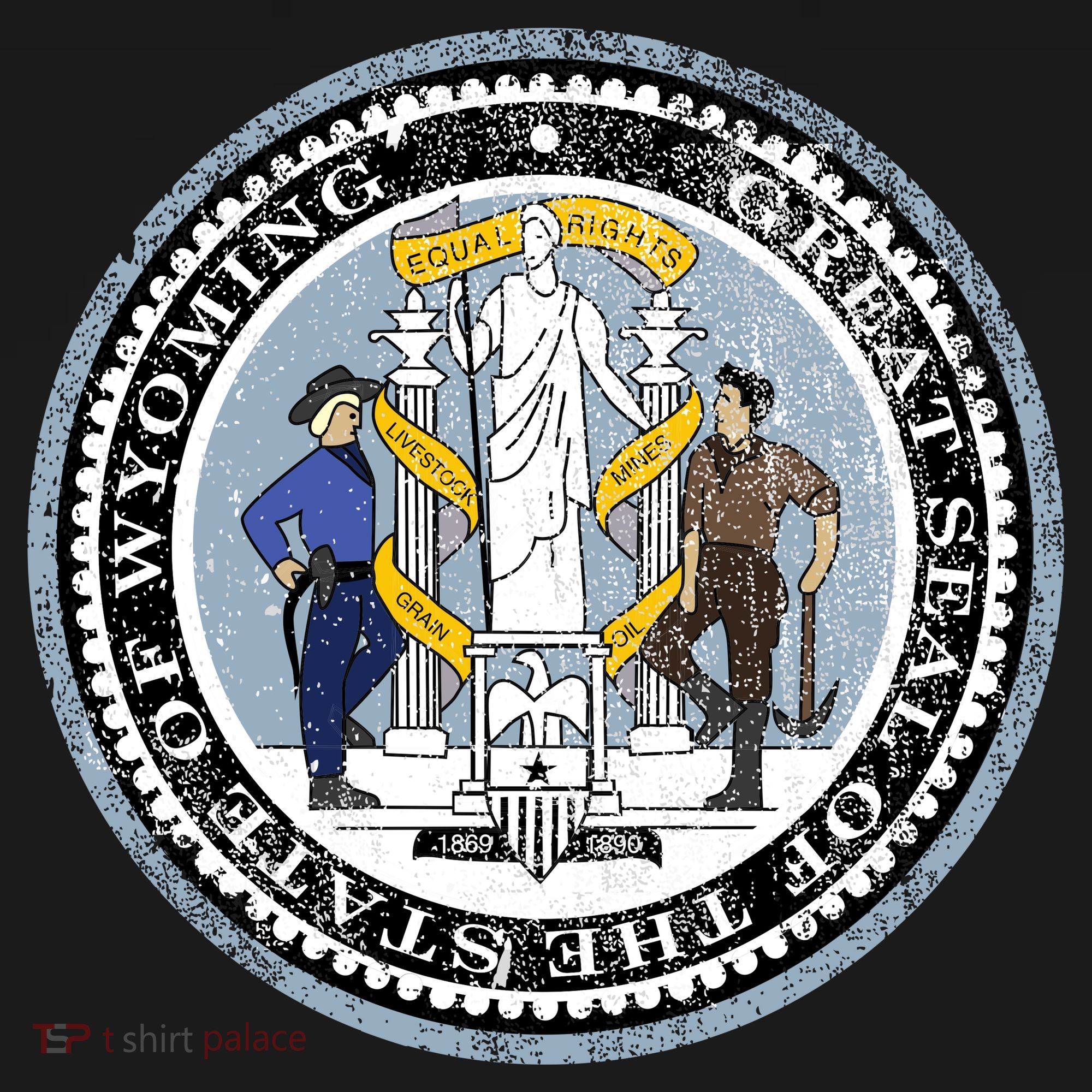 Wyoming Distressed State Seal Ornament