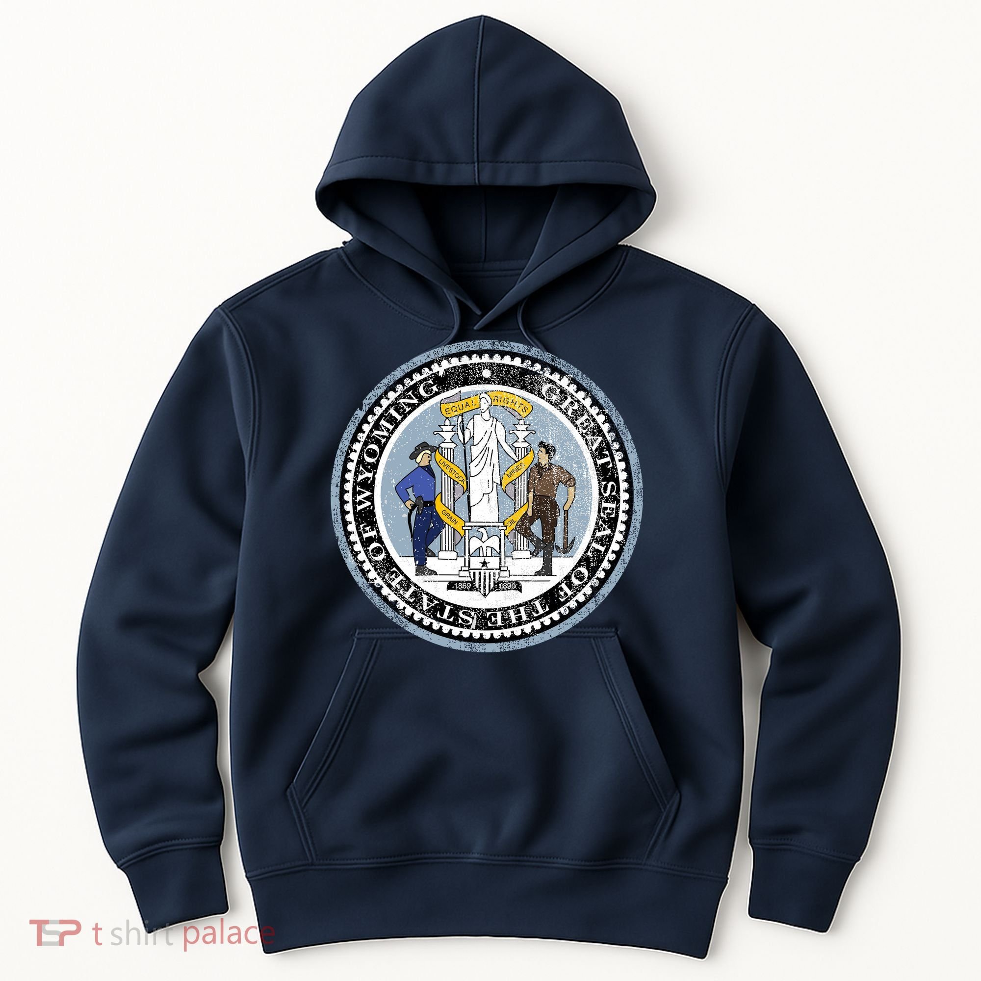 Wyoming Distressed State Seal Hoodie