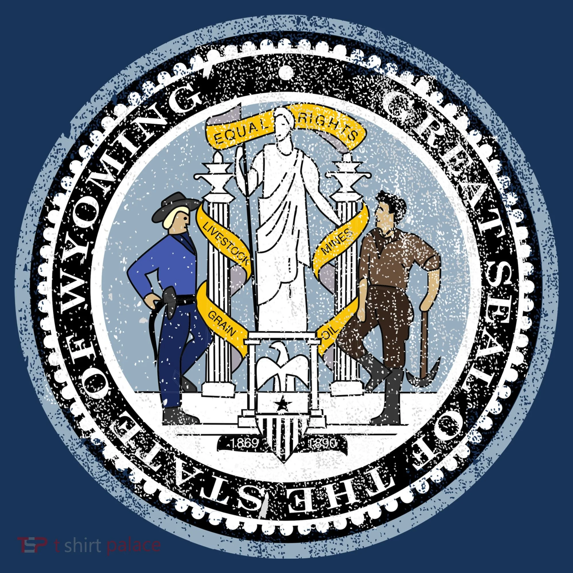 Wyoming Distressed State Seal Hoodie