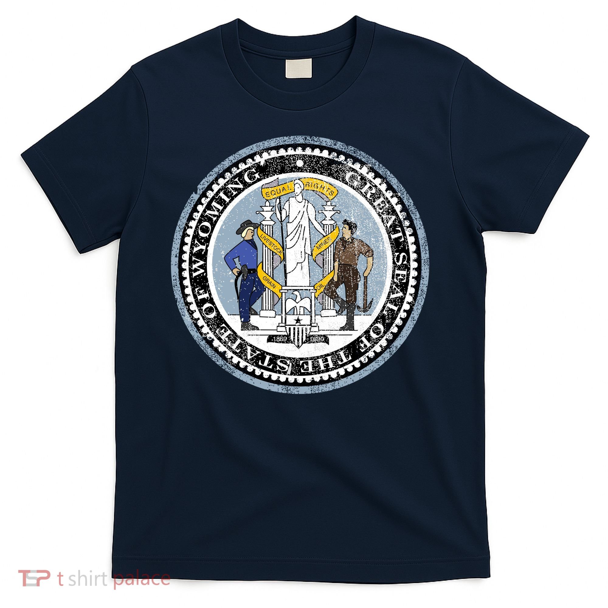 Wyoming Distressed State Seal T-Shirt