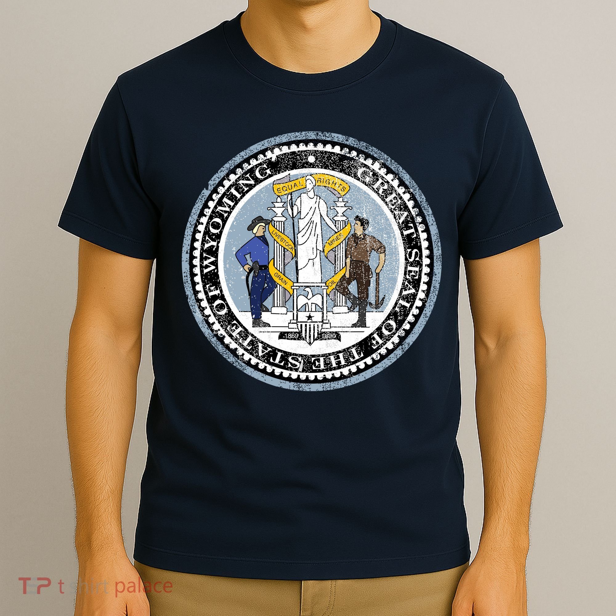 Wyoming Distressed State Seal T-Shirt