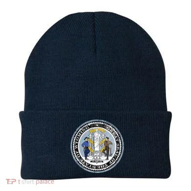 Wyoming Distressed State Seal Beanie