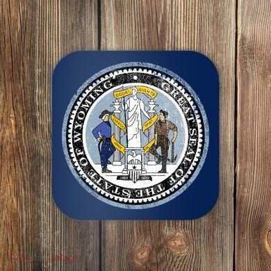 Wyoming Distressed State Seal Coaster