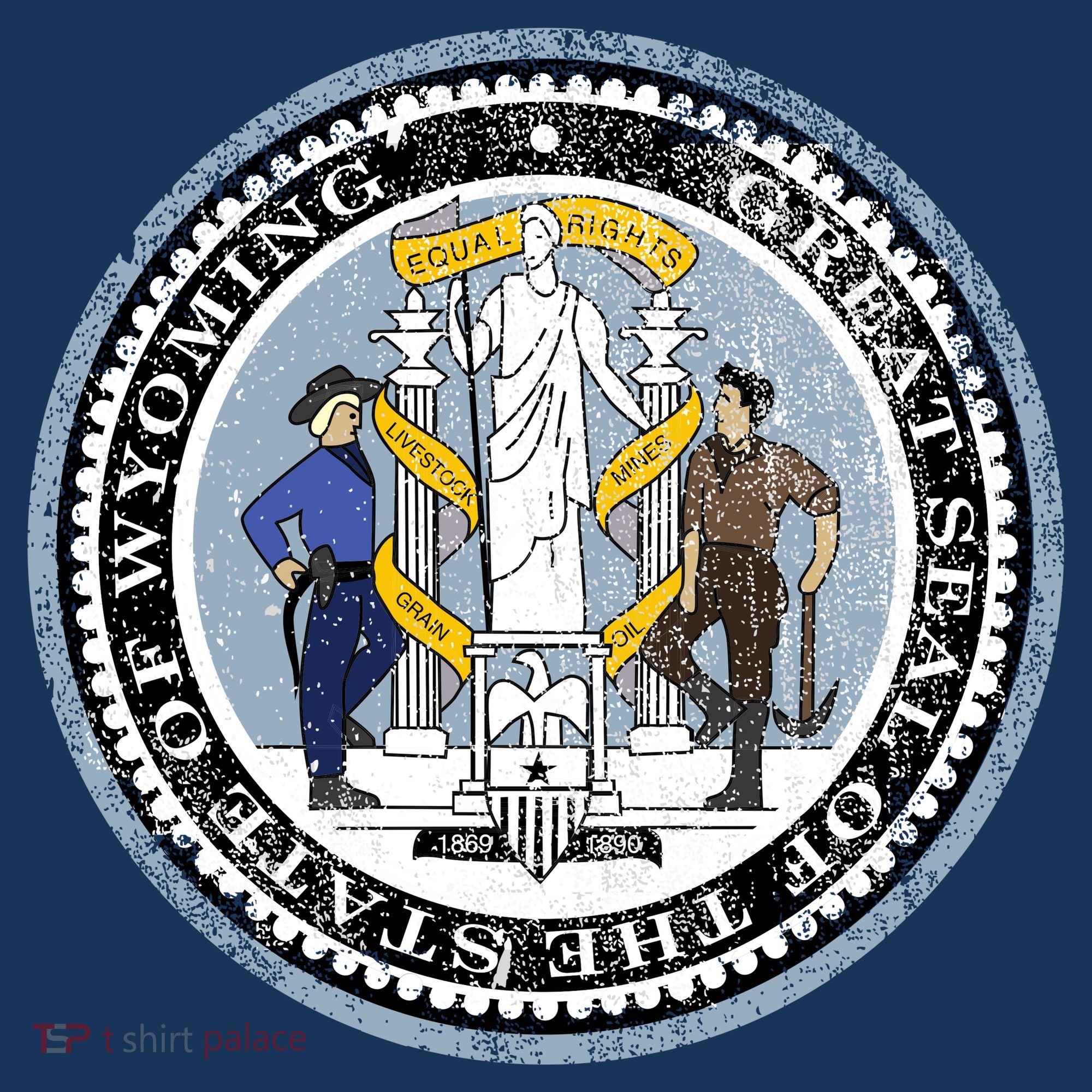Wyoming Distressed State Seal Pajama Set