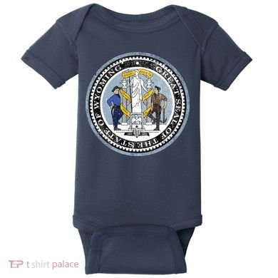 Wyoming Distressed State Seal Baby Bodysuit