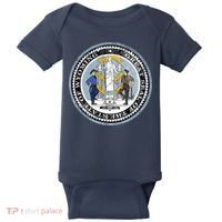 Wyoming Distressed State Seal Baby Bodysuit thumb 0