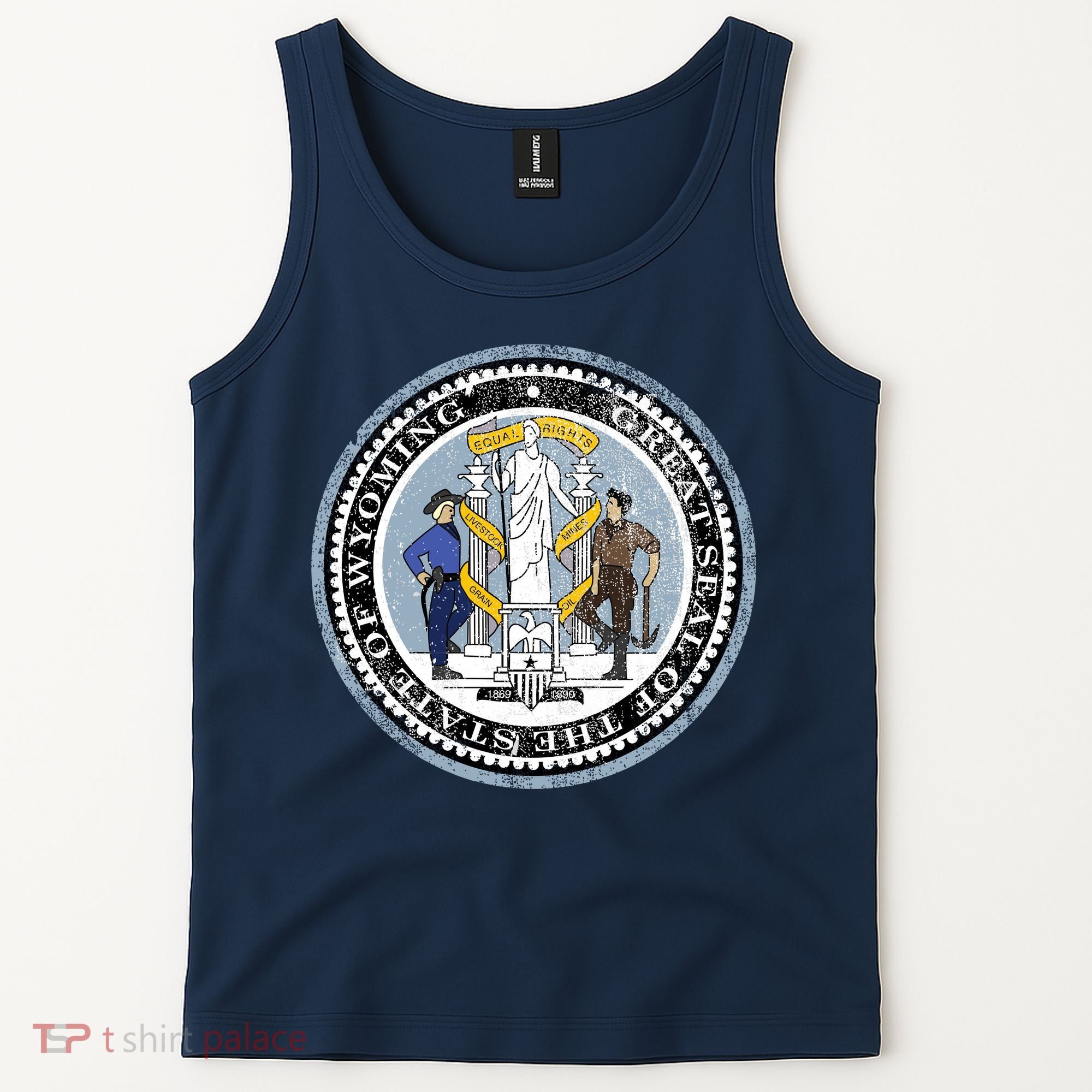 Wyoming Distressed State Seal Tank Top