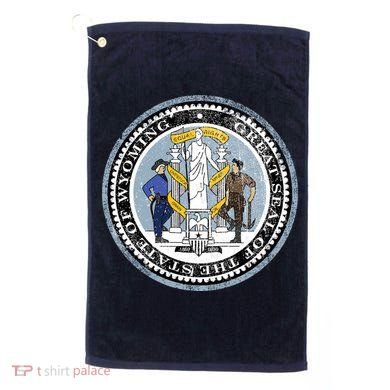 Wyoming Distressed State Seal Golf Towel