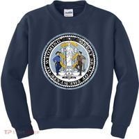 Wyoming Distressed State Seal Kids Sweatshirt thumb 0
