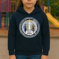 Wyoming Distressed State Seal Kids Hoodie thumb 3