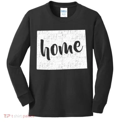 Wyoming Home State Kids Long Sleeve Shirt