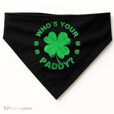Who´s Your Paddy I Shamrock St Patrick's Day USA-Made Doggie Bandana
