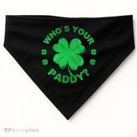 Who´s Your Paddy I Shamrock St Patrick's Day USA-Made Doggie Bandana thumb 0