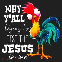 Why Yall Trying To Test The Jesus In Me Funny Rooster Women's Sweatshirt thumb 2