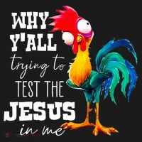 Why Yall Trying To Test The Jesus In Me Funny Rooster Mousepad thumb 1
