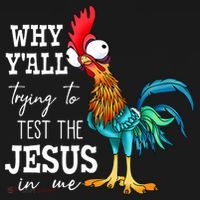 Why Y'all Trying To Test The Jesus In Me Funny Chicken T-Shirt thumb 7