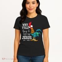 Why Y'all Trying To Test The Jesus In Me Funny Chicken Women's T-Shirt thumb 4