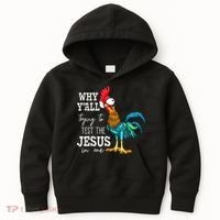 Why Y'all Trying To Test The Jesus In Me Funny Chicken Kids Hoodie thumb 0