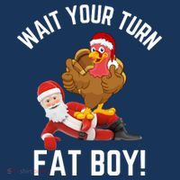 Wait Your Turn Fat Boy Funny Thanksgiving Turkey Santa Women's Tank Top thumb 5