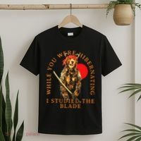 While You Were Hibernating I Studied The Blade Bear Samurai T-Shirt thumb 2