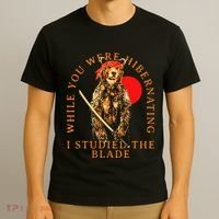 While You Were Hibernating I Studied The Blade Bear Samurai T-Shirt thumb 3