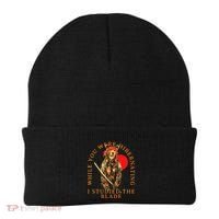 While You Were Hibernating I Studied The Blade Bear Samurai Beanie thumb 0