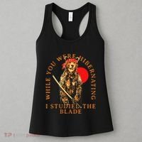 While You Were Hibernating I Studied The Blade Bear Samurai Women's Tank Top thumb 3